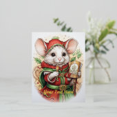 Kerstmuis 48 folie feestdagen briefkaart (Staand Voorkant)