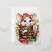 Kerstmuis 48 folie feestdagen briefkaart (Voorkant / Achterkant)