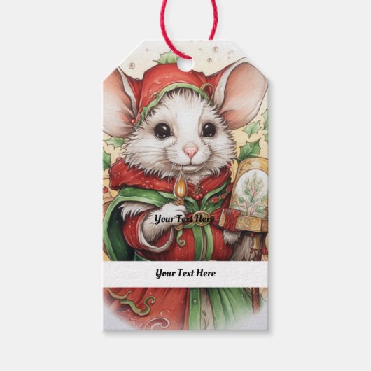 Kerstmuis 48 Jouw tekst hier Cadeaulabel (Voorkant)