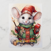 Kerstmuis 49 folie feestdagen briefkaart (Voorkant)