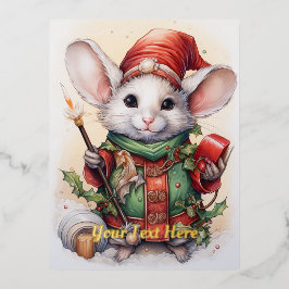 Kerstmuis 49 folie feestdagen briefkaart
