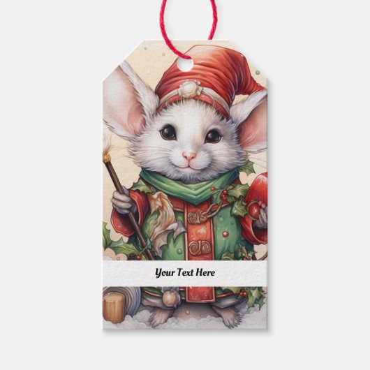 Kerstmuis 49 Jouw tekst hier Cadeaulabel (Voorkant)