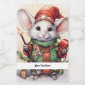 Kerstmuis 49 Jouw tekst hier Voedselcontainer Etiket (Enkel label)