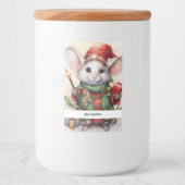 Kerstmuis 49 Jouw tekst hier Voedselcontainer Etiket (Voorkant)