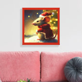 Kerstmuis 4 canvas afdruk (Insitu (Woonkamer))