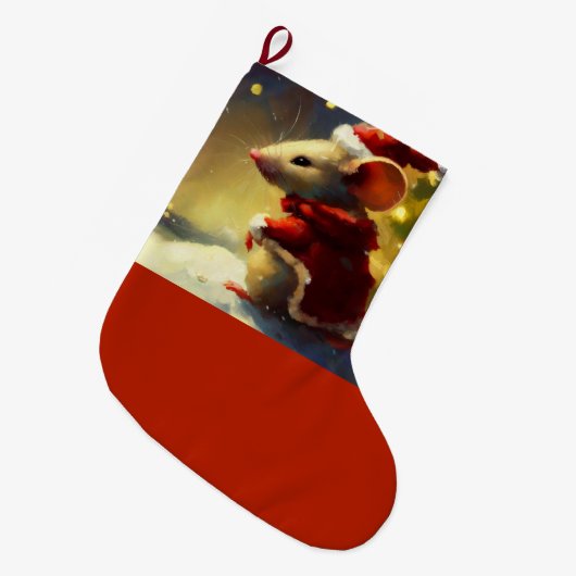 Kerstmuis 4 grote kerstsok (Voorkant (Hangend))