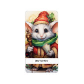 Kerstmuis 4 Jouw tekst hier Etiket (Voorkant)