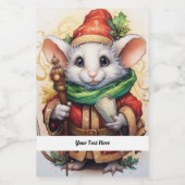 Kerstmuis 4 Jouw tekst hier Voedselcontainer Etiket (Enkel label)