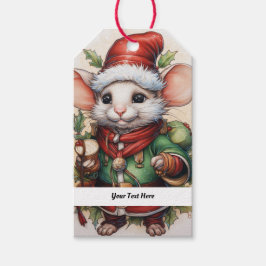 Kerstmuis 50 Jouw tekst hier Cadeaulabel