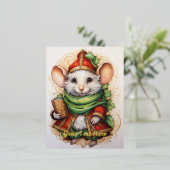 Kerstmuis 5 folie feestdagen briefkaart (Staand Voorkant)