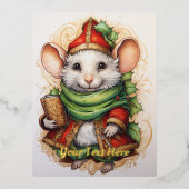 Kerstmuis 5 folie feestdagen briefkaart (Voorkant)