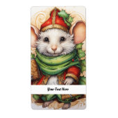 Kerstmuis 5 Jouw tekst hier Etiket (Voorkant)