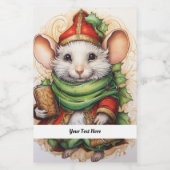 Kerstmuis 5 Jouw tekst hier Voedselcontainer Etiket (Enkel label)