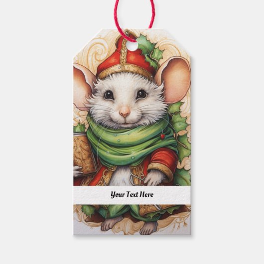 Kerstmuis 5 Uw tekst hier Cadeaulabel (Voorkant)