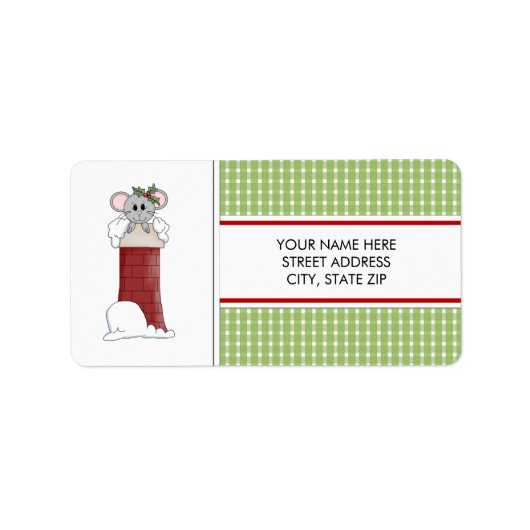 Kerstmuis Adres mailinglabels Etiket (Voorkant)