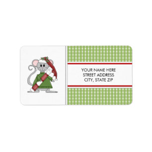 Kerstmuis Adres mailinglabels Etiket