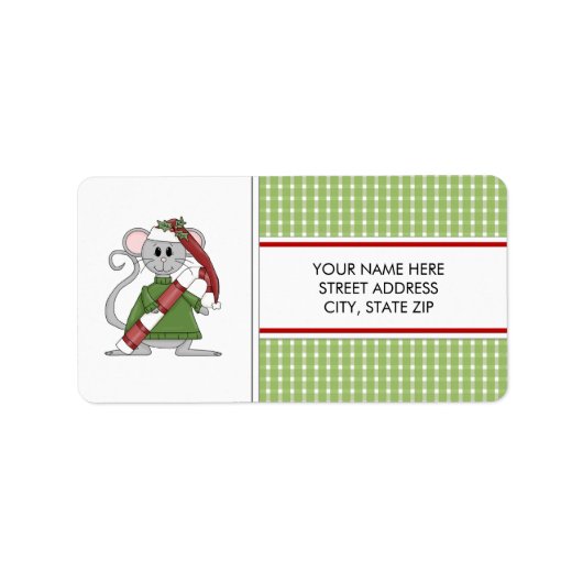 Kerstmuis Adres mailinglabels Etiket (Voorkant)