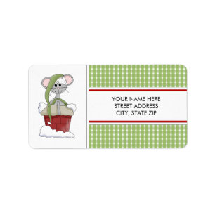 Kerstmuis Adres mailinglabels Etiket