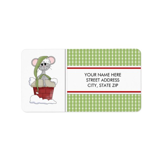 Kerstmuis Adres mailinglabels Etiket (Voorkant)