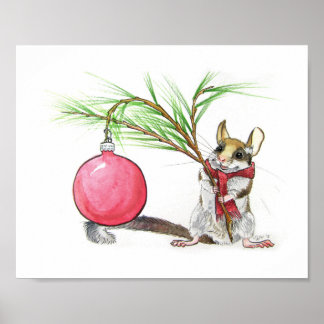 kerstmuis afdrukken poster