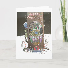 Kerstmuis Boom Kaart