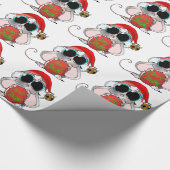 kerstmuis cadeaupapier (Hoek)