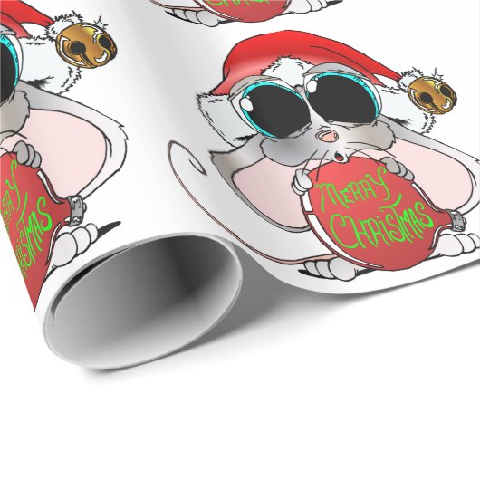 kerstmuis cadeaupapier (Rol Hoek)