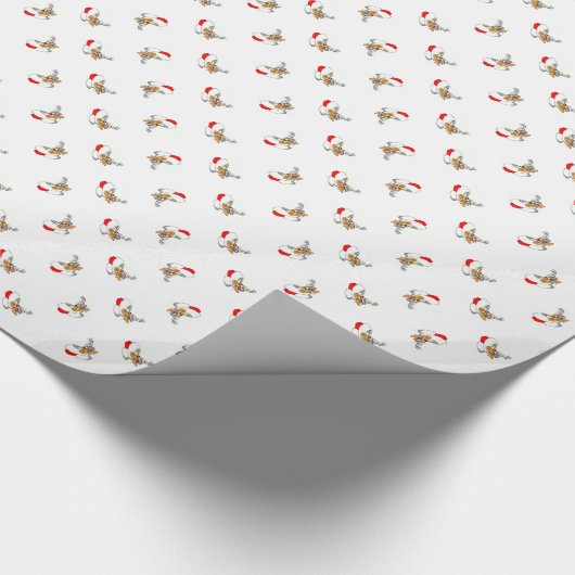 kerstmuis cadeaupapier (Hoek)