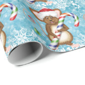 kerstmuis cadeaupapier (Rol Hoek)