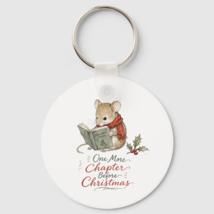 Kerstmuis die verhalen leest sleutelhanger