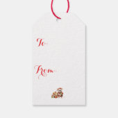 KERSTMUIS EN BOOM Cadeaubijslab Cadeaulabel (Achterkant)