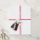 KERSTMUIS EN BOOM Cadeaubijslab Cadeaulabel (Met Touw)