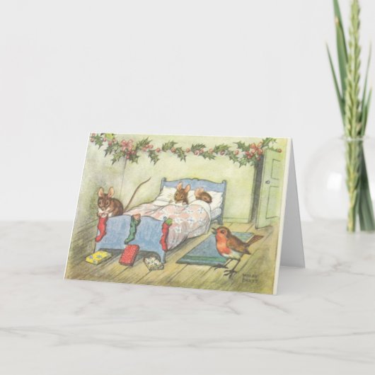 kerstmuis feestdagen kaart (Voorkant)