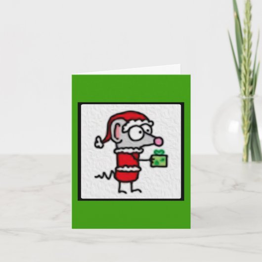 kerstmuis feestdagen kaart (Voorkant)