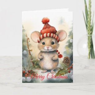 Kerstmuis Feestdagen Kaart