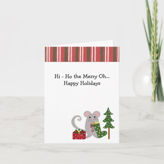 kerstmuis feestdagen kaart (Voorkant)