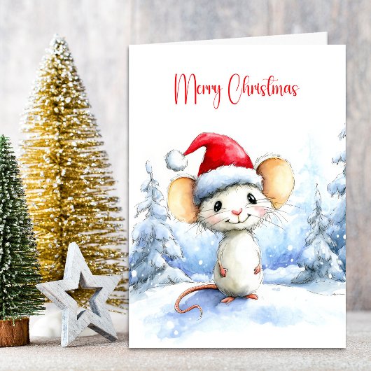 Kerstmuis Feestdagen Kaart