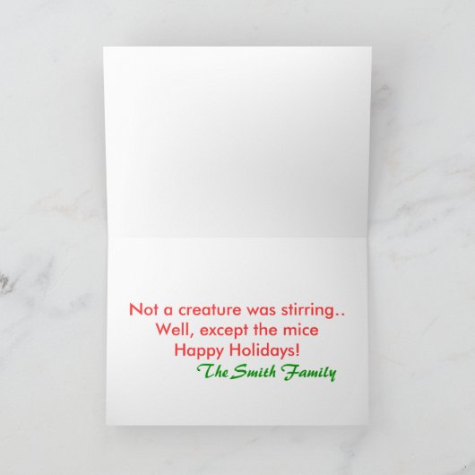 kerstmuis feestdagen kaart (Binnen)