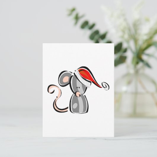 kerstmuis feestdagenkaart (Staand voorkant)