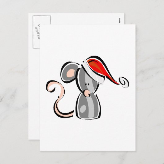 kerstmuis feestdagenkaart (Voorkant / Achterkant)