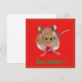 kerstmuis feestdagenkaart (Voorkant / Achterkant)