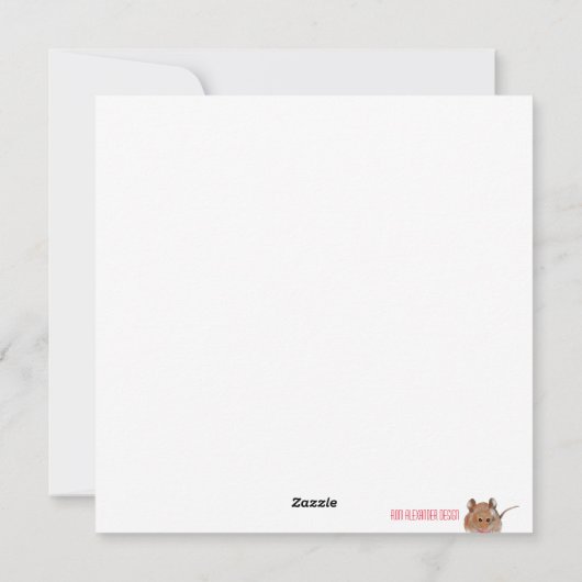 kerstmuis feestdagenkaart (Achterkant)