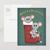 kerstmuis feestdagenkaart (Voorkant / Achterkant)