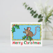 kerstmuis feestdagenkaart (Staand voorkant)