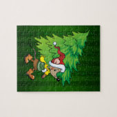 Kerstmuis - Groene puzzel (Horizontaal)