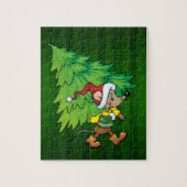 Kerstmuis - Groene puzzel Legpuzzel (Verticaal)