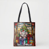 Kerstmuis in Cadeaus Faux Glas in lood Tote Bag (Voorkant)
