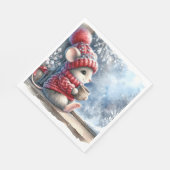 Kerstmuis in het raam met warme cacao servet (Hoek)