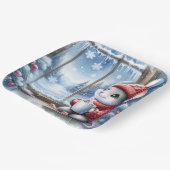 Kerstmuis in het raam papieren bordje (Gebogen)