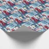 Kerstmuis in het winterraam cadeaupapier (Hoek)